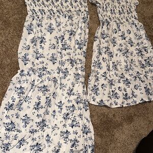 Floral Blue and White mommy and me Dresses